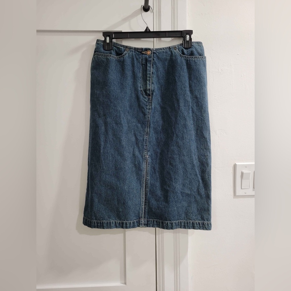 QPD Y2K blue denim skirt with front slit (size 9 Juniors, check measurements)